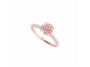 Fine Jewelry Vault UBNR50804EAGVRCZMG Rose Gold Vermeil Round Morganite CZ Engagement Ring 14 Stones
