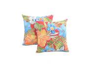 Greendale Home Fashions OC4803S2 Aloha Red Outdoor Accent Pillows Set of Two