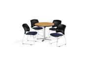 OFM PKG BRK 165 0029 Breakroom Package Featuring 36 in. Round Flip Top Multi Purpose Table with Four Stars Stack Chairs