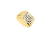 Fine Jewelry Vault UBM183Y14D Mens Diamond Ring 14K Yellow Gold 0.75 CT Diamonds 14 Stones