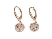Dlux Jewels SS rs wht Sterling Silver Rose Gold Cubic Zirconia Earrings