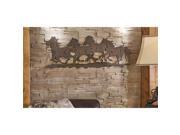 Giftcraft 85914 9 x 8.3 x 16.3 in. Metal Horses Design Wall Plaque Antique Gold
