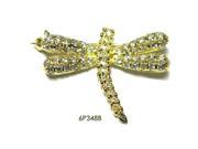 Dlux Jewels Gold White Dragonfly Brooches Pin
