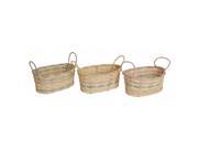 Wald Imports 8589 D4 SP12 Assortment Whitewash Bamboo Pot Cover with Woven Pastels Bands 9.5 x 5.25 x 3.75 in.