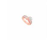 Fine Jewelry Vault UBJ2226AGVRCZ April Birthstone CZ Engagement Ring in 14K Rose Gold Vermeil 1.25 CT TGW