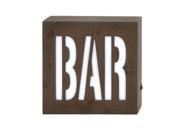 Benzara 87464 Unique Wood LED Wall Bar Sign 10 in. H