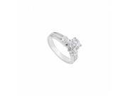 Fine Jewelry Vault UBJS183AW14CZ CZ Engagement Ring in 14K White Gold 0.75 CT