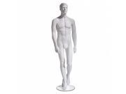 Econoco EAMH 6 Male Mannequin Molded Head Hands by Side Left Leg Back