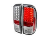 Spec D Tuning LT F25008CLED KS LED Tail Lights for 08 to 11 Ford F250 Chrome 10 x 14 x 16 in.