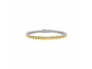 Fine Jewelry Vault UBUBRAGR131700YS 7 CT Yellow Created Sapphire Tennis Bracelet in 925 Sterling Silver 46 Stones