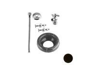 Westbrass D1612TBX 12 Cross Handle Ball Valve Toilet Kit and Wax Ring Oil Rubbed Bronze