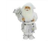 NorthLight 16 in. White And Silver Santa With Lamp And Bag