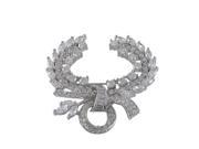 Dlux Jewels Sterling Silver White Cubic Zirconia Brooch Pin