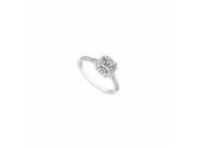 Fine Jewelry Vault UBJS3148AW14D Square Halo Diamond Ring in 14K White Gold 1 CT