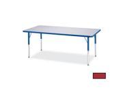 RAINBOW ACCENTS 6403JCA008 KYDZ ACTIVITY TABLE RECTANGLE 24 in. x 48 in. 24 in. 31 in. HT GRAY RED