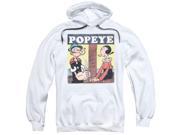 Trevco Popeye Loves Olive Adult Pull Over Hoodie White XL