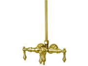 World Imports 164565 Triple Handle Tub Filler with Metal Lever Handles Polished Brass