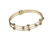 Dlux Jewels GD 3 ROW Gold Tone Stainless Steel 3 Row Bracelet with Magnet