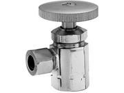 Westbrass D103 05 Angle Stop with .5 in. IPS Inlet Round Handle Polished Nickel