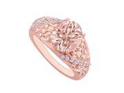 Fine Jewelry Vault UBNR84484P1410X8DMG Morganite Diamonds Rose Gold Swirl Engagement Ring 20 Stones