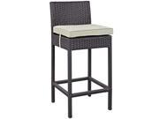 East End Imports EEI 1006 EXP BEI Lift Outdoor Patio Fabric Bar Stool Espresso Beige