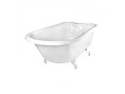 World Imports 403509 Traditional 67 in. Roll Top Tub with Tub Rim Faucet Holes White White