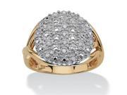 PalmBeach Jewelry 5058710 0.14 TCW Round Diamond Pave 18k Gold over Sterling Silver Split Shank Ring Size 10