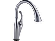 Delta Faucet 034449699631 Addison Single Handle Pull Down Kitchen Faucet with Touch2O Technology Magnetic Docking Arctic Stainless