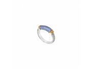 Fine Jewelry Vault UBRT10TT14S 101RS5.5 Sapphire Twisted Ring 14K White Gold with Yellow Gold Vermeil 1.25 CT Size 5.5