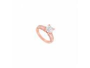 Fine Jewelry Vault UBJS805AAGVRCZ April Birthstone CZ Engagement Ring in 14K Rose Gold Vermeil 2 CT TGW