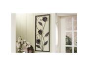 Giftcraft 85776 16 x 34.3 in. Sculpted Iron Flower Leaf Design Wall Plaque Brown