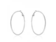 Icon Bijoux Sie1651R V00 Silvertone Twist Hoop Earrings