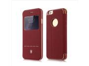 Baseus S IP6G 0873A Terse Classic Series Horizontal Flip Leather Case with Holder Caller ID Display for iPhone 6 6S Dark Red