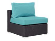 East End Imports EEI 1910 EXP TRQ Convene Outdoor Patio Armless Espresso Turquoise
