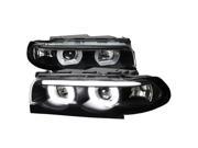 Spec D Tuning LHP E3895JM TM Halo Projector Headlight for 95 to 01 BMW E87 Black 10 x 22 x 25 in.