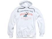 Trevco Popeye Vintage Adult Pull Over Hoodie White Small