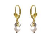 Dlux Jewels GF Wht Gold Filled Assorted Color Crystal Ball Earrings