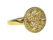 Dlux Jewels Gold Tone Sterling Silver Round Ring