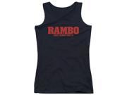 Trevco Rambo First Blood Ii Logo Juniors Tank Top Black 2X