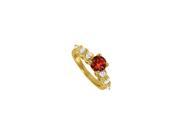 Fine Jewelry Vault UBNR50524AGVYCZGR Elegant Jewelry Gift Garnet CZ Ring 1.25 CT TGW 2 Stones