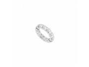 Fine Jewelry Vault UB14WR100CZ322 1 CT CZ Eternity Band in 14K White Gold First Second Wedding Anniversary Gift 26 Stones