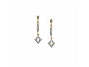 Fine Jewelry Vault UBNER40529AGVYCZ Oval CZ Fancy Drop Earrings in Gold Vermeil 2 Stones