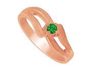 Fine Jewelry Vault UBNR81960P14E Beautifully Designed Emerald Mother Ring in 14K Rose Gold