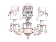 Jubilee Collection 7026 6502 205 3 Arm Stacked Glass Ball Chandelier Pink with SC Shade Plain White with pink sash