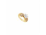 Fine Jewelry Vault UBJ2861AGVYCZ CZ Engagement Ring 18K Yellow Gold Vermeil 1 CT CZs