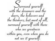 Riley Company INS136 Inspirations Cling Stamp 3 x 3 in. Surround Yourself With Dreamers