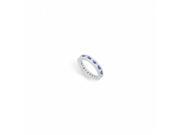 Fine Jewelry Vault UBU14WRD100CZS1413 CZ Blue Created Sapphire Eternity Band 14K White Gold 1 CT TGW 15 Stones