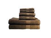 Baltic Linen Signet Ultra Absorbant 100 Percent Cotton Towel Set Cocoa 6 Piece