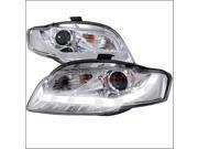 Spec D Tuning 2LHP A406 8V2 TM R8 Style Projector Headlight with LED Signal for 06 to 08 Audi A4 Chrome 10 x 21 x 27 in.