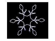 Queens of Christmas WL SFSTAR 36 PW 36 in. Pure White Ropelit Snowflake with Star Middle